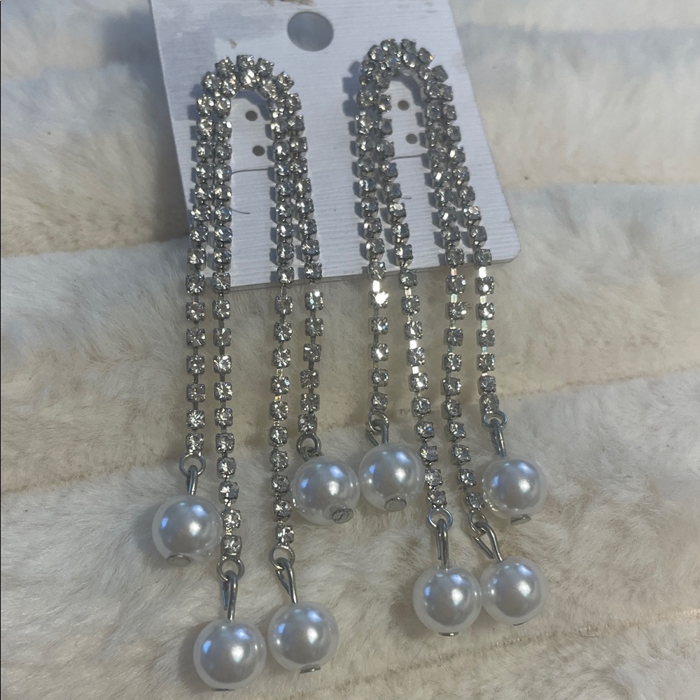 Elegant Silver and Pearl Drop Earrings